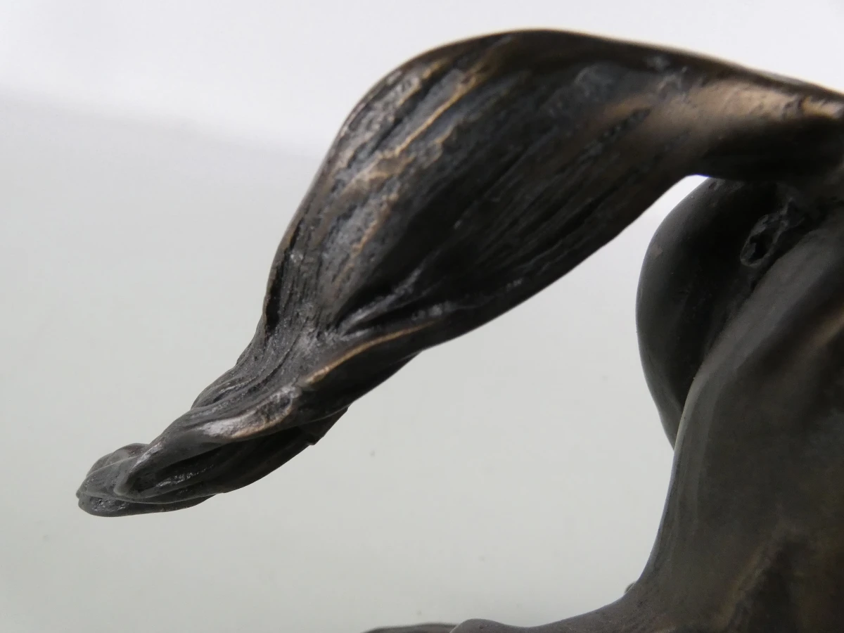 Decoratief paardenbeeld op sokkel – O. Tupton / O.T.T. – koudgegoten brons - foto 10