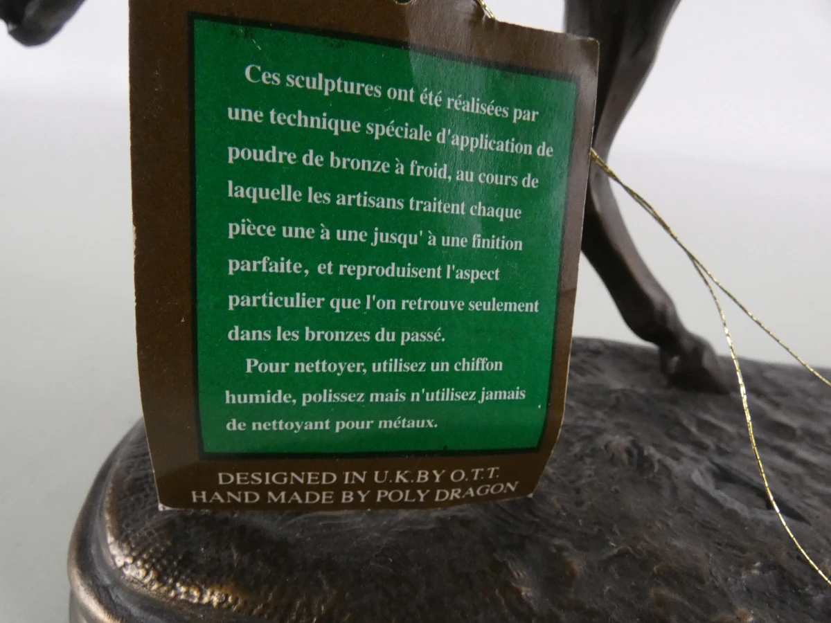 Decoratief paardenbeeld op sokkel – O. Tupton / O.T.T. – koudgegoten brons - foto 12