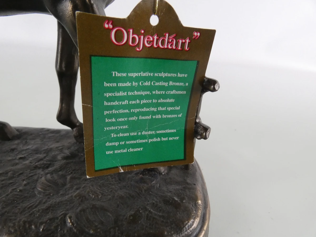Decoratief paardenbeeld op sokkel – O. Tupton / O.T.T. – koudgegoten brons - foto 13