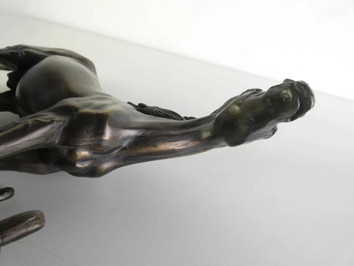 Decoratief paardenbeeld op sokkel – O. Tupton / O.T.T. – koudgegoten brons - foto 18