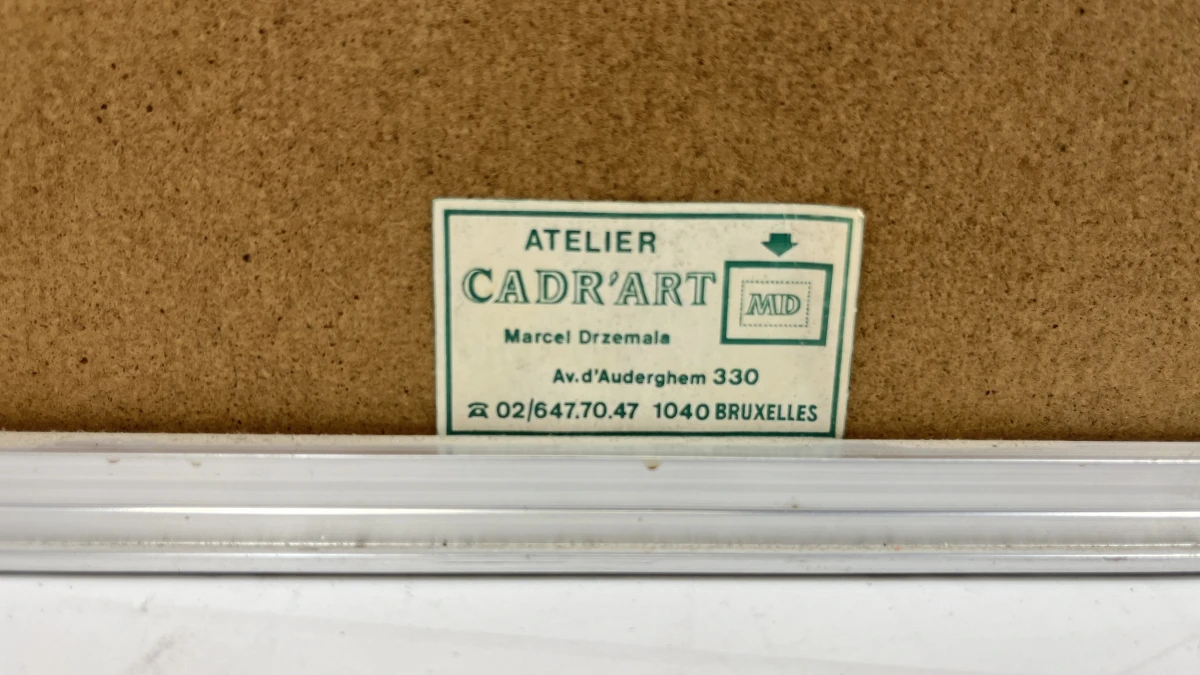 Prachtig ingelijste, zeldzame vintage kunstposter van René Magritte – „Les Fleurs du Mal” (ca. 1960). - foto 6