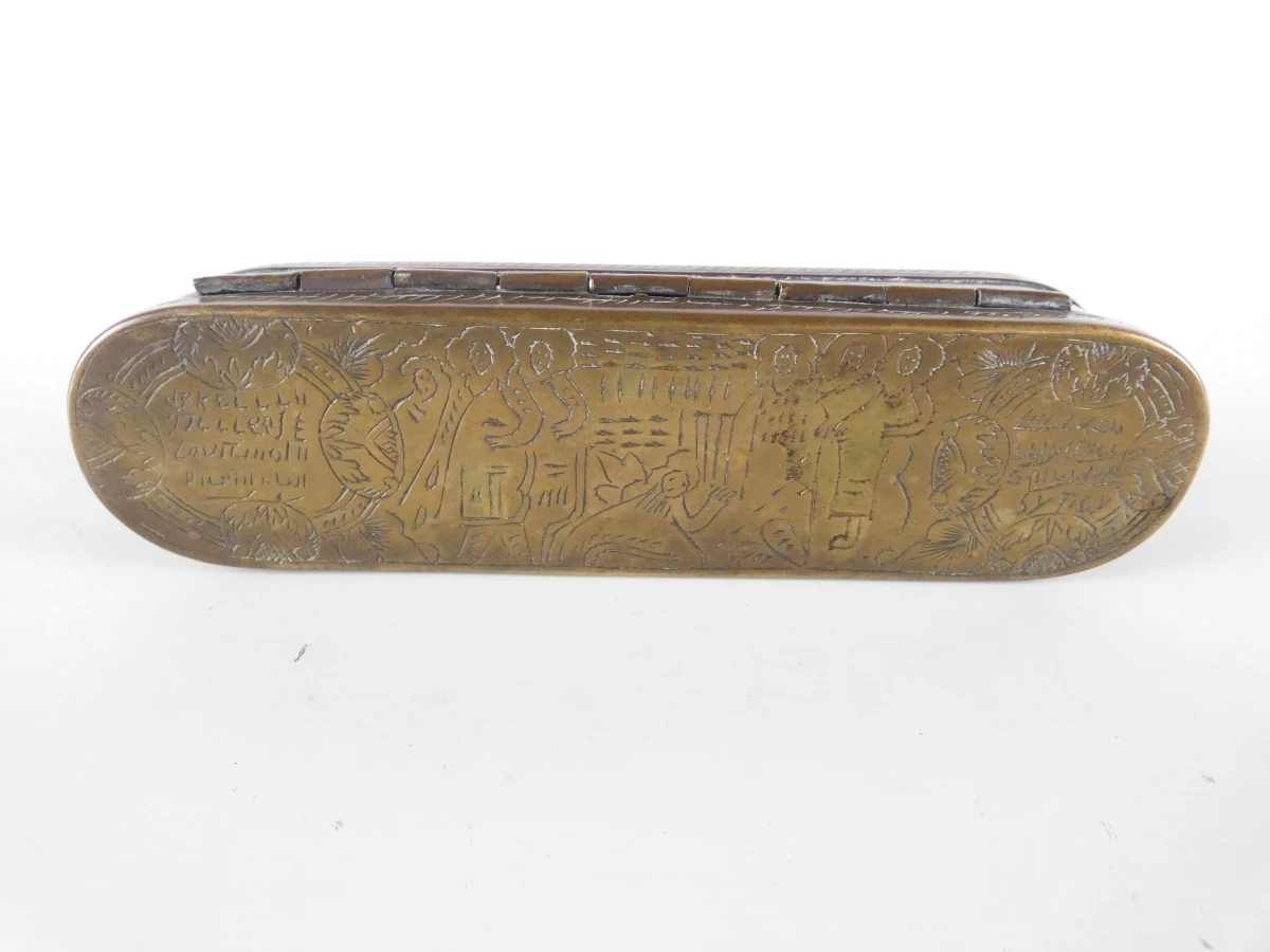Vintage tabaksdoos met handgravures - foto 3