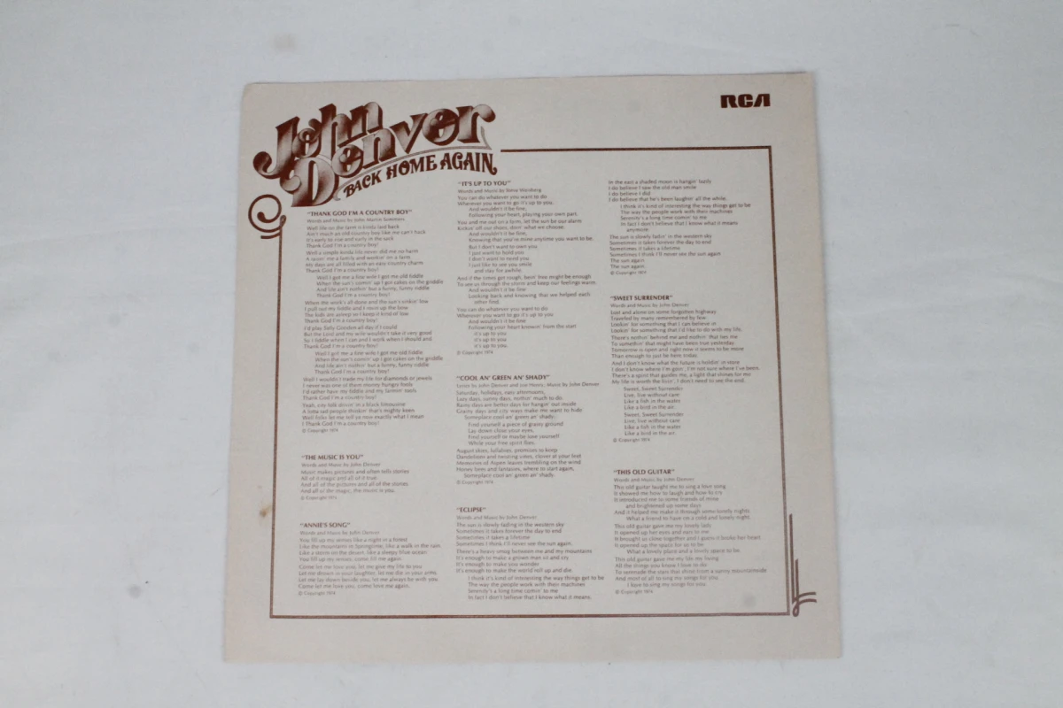 LP: John Denver: Back Home Again - foto 7