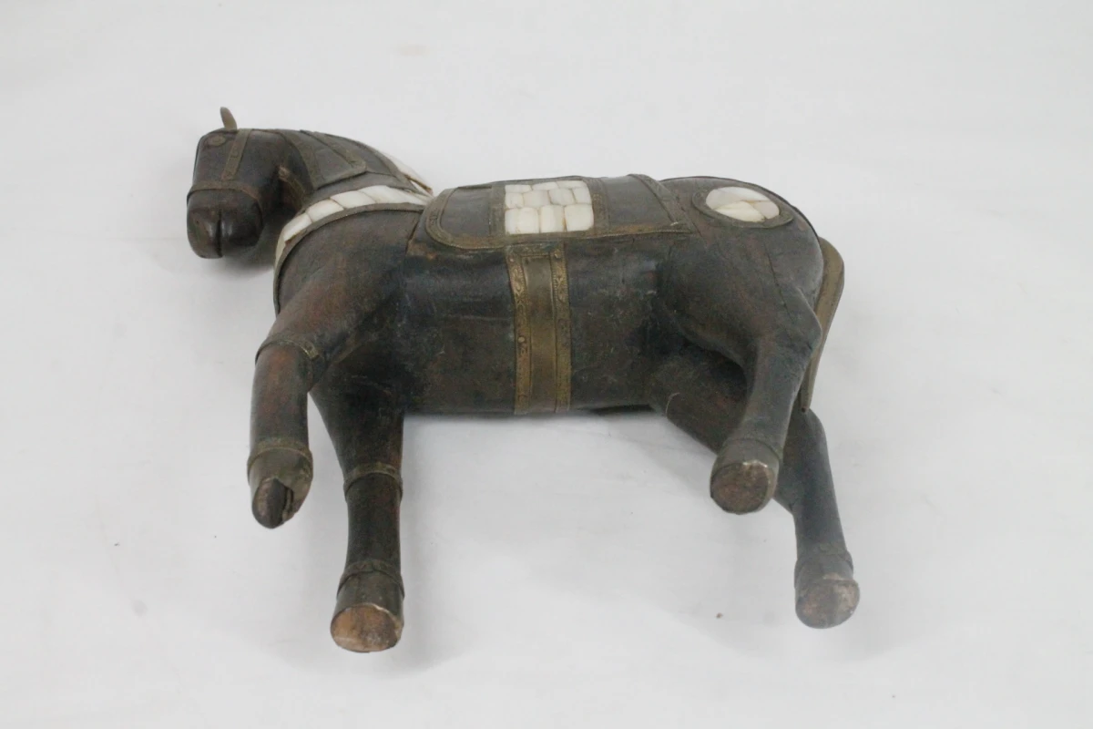 vintage handgesneden paardenbeeldje - foto 5