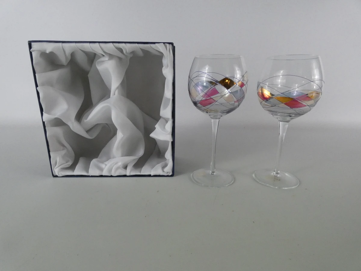 Set van 2 kristallen wijnglazen - Cristal de Paris - foto 3
