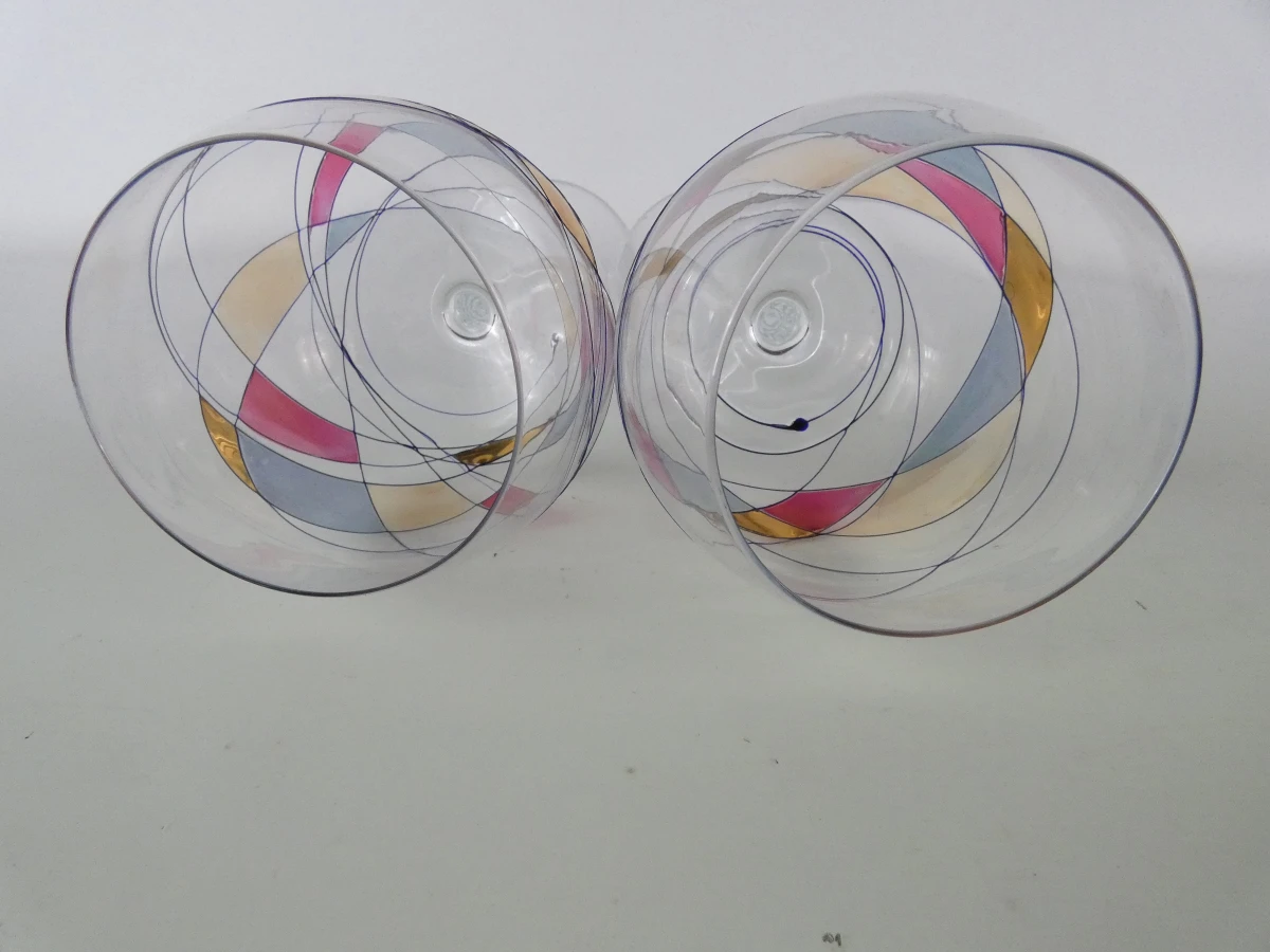Set van 2 kristallen wijnglazen - Cristal de Paris - foto 12