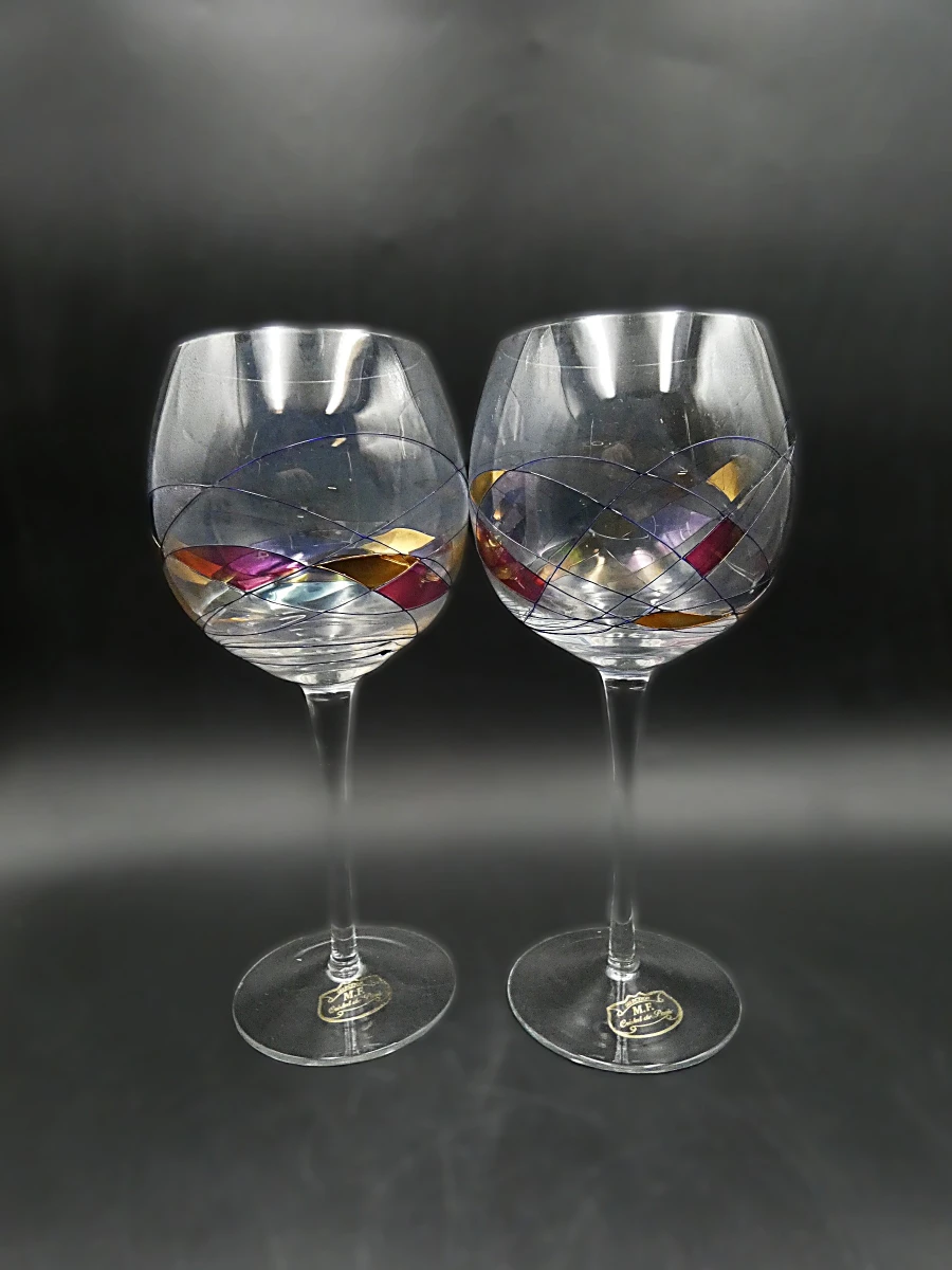 Set van 2 kristallen wijnglazen - Cristal de Paris - foto 14