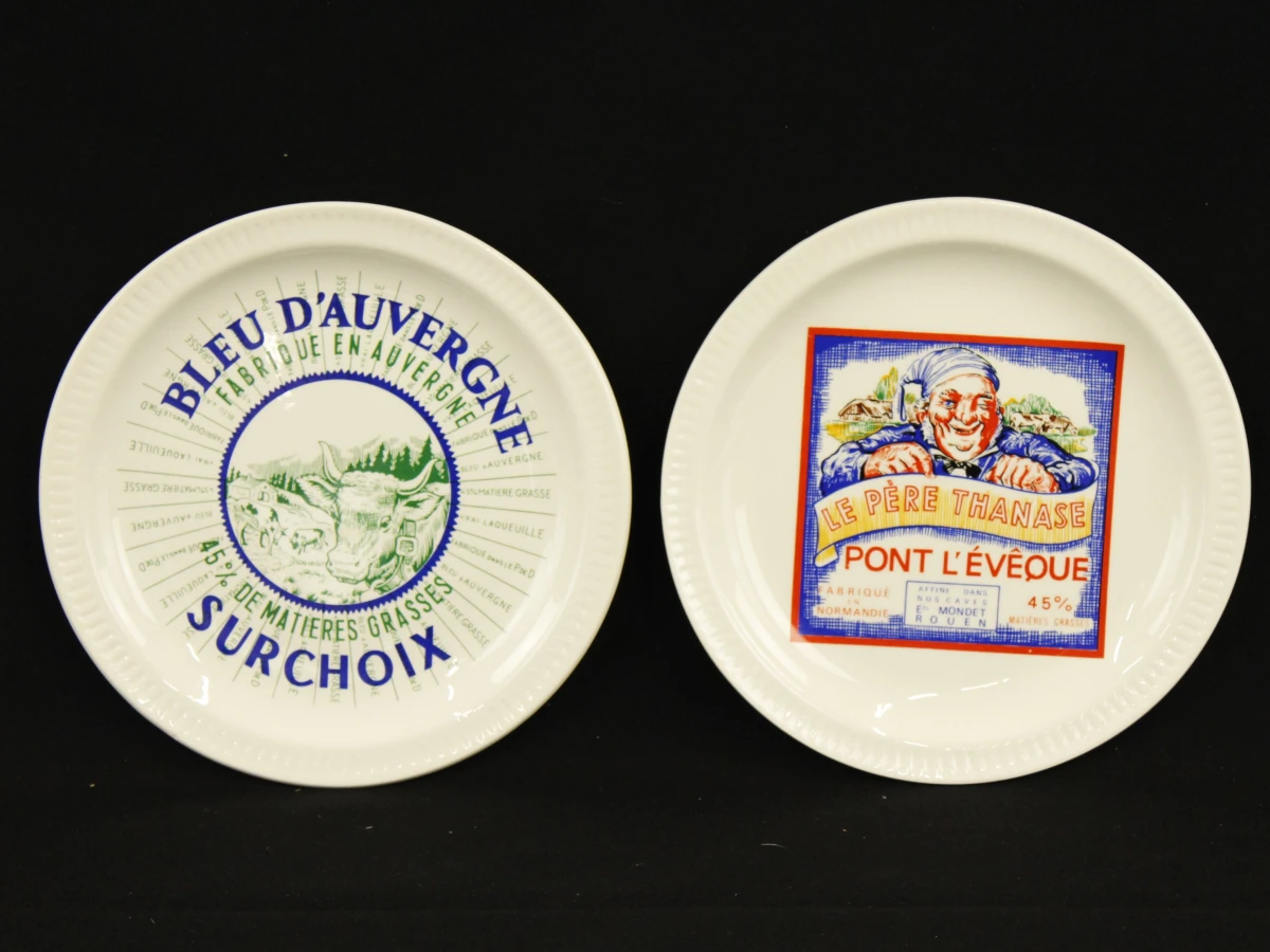 Set van 6 Franse keramische kaasbordjes met doos - foto 4
