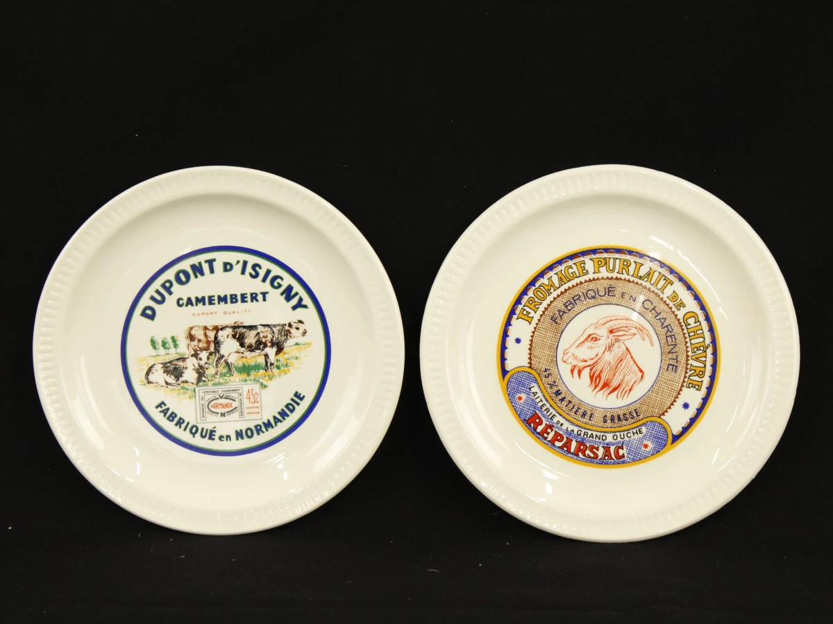 Set van 6 Franse keramische kaasbordjes met doos - foto 6