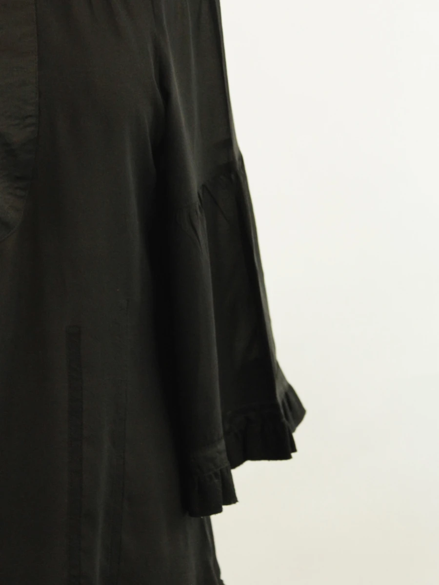 Essentiel Antwerp - zwarte zijden blouse met ruffles - maat 38 - foto 4