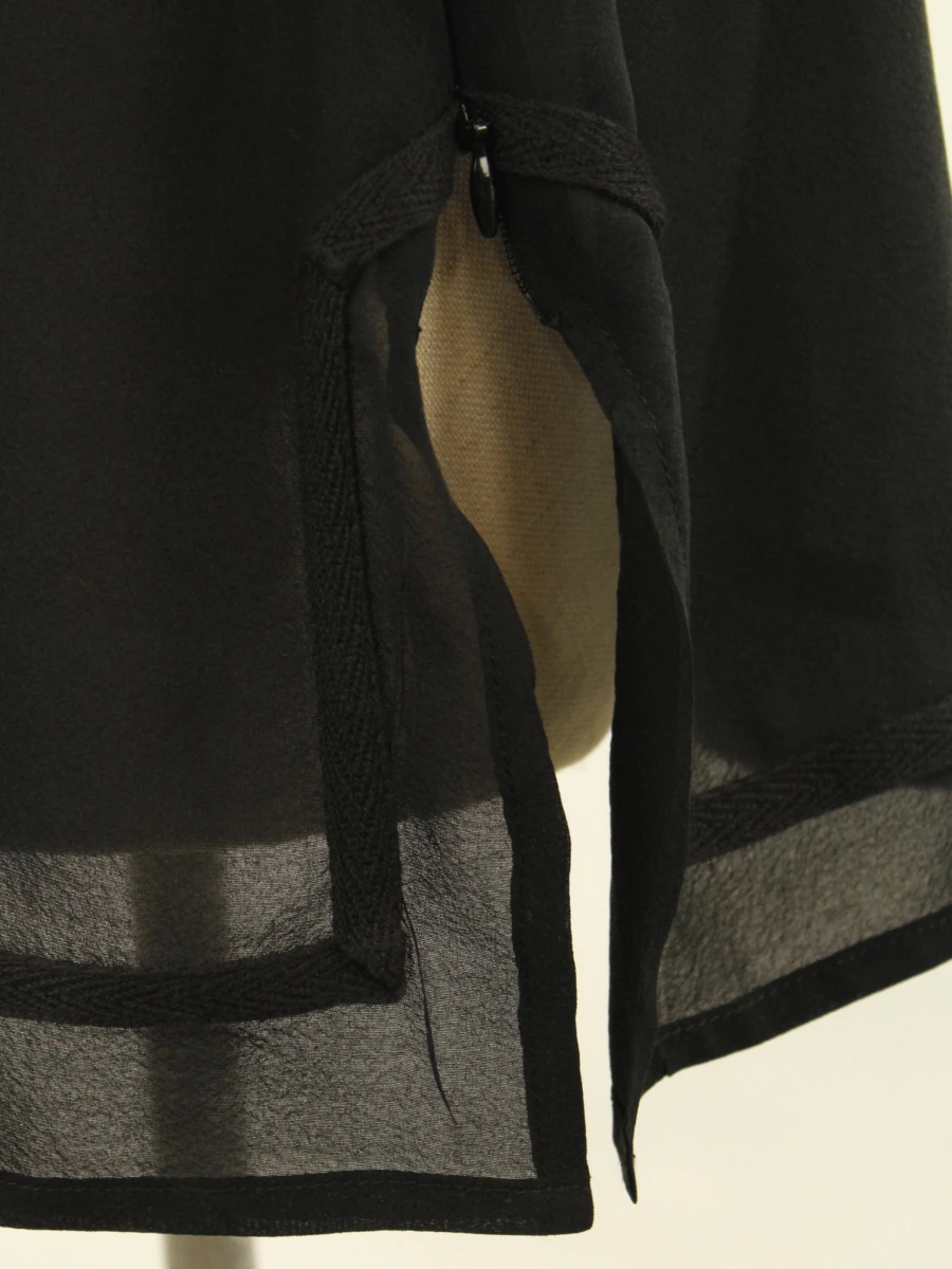 Essentiel Antwerp - zwarte zijden blouse met ruffles - maat 38 - foto 6