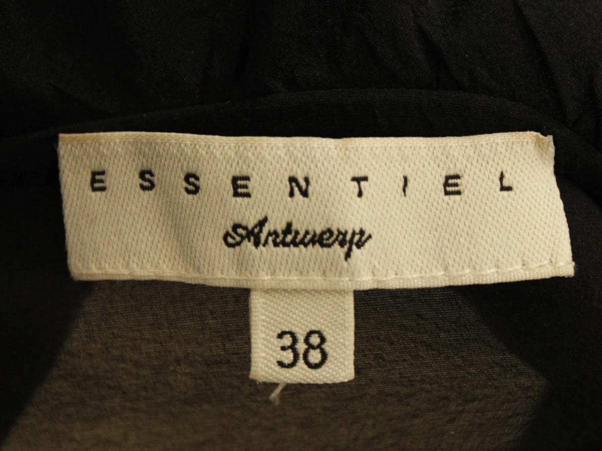 Essentiel Antwerp - zwarte zijden blouse met ruffles - maat 38 - foto 8