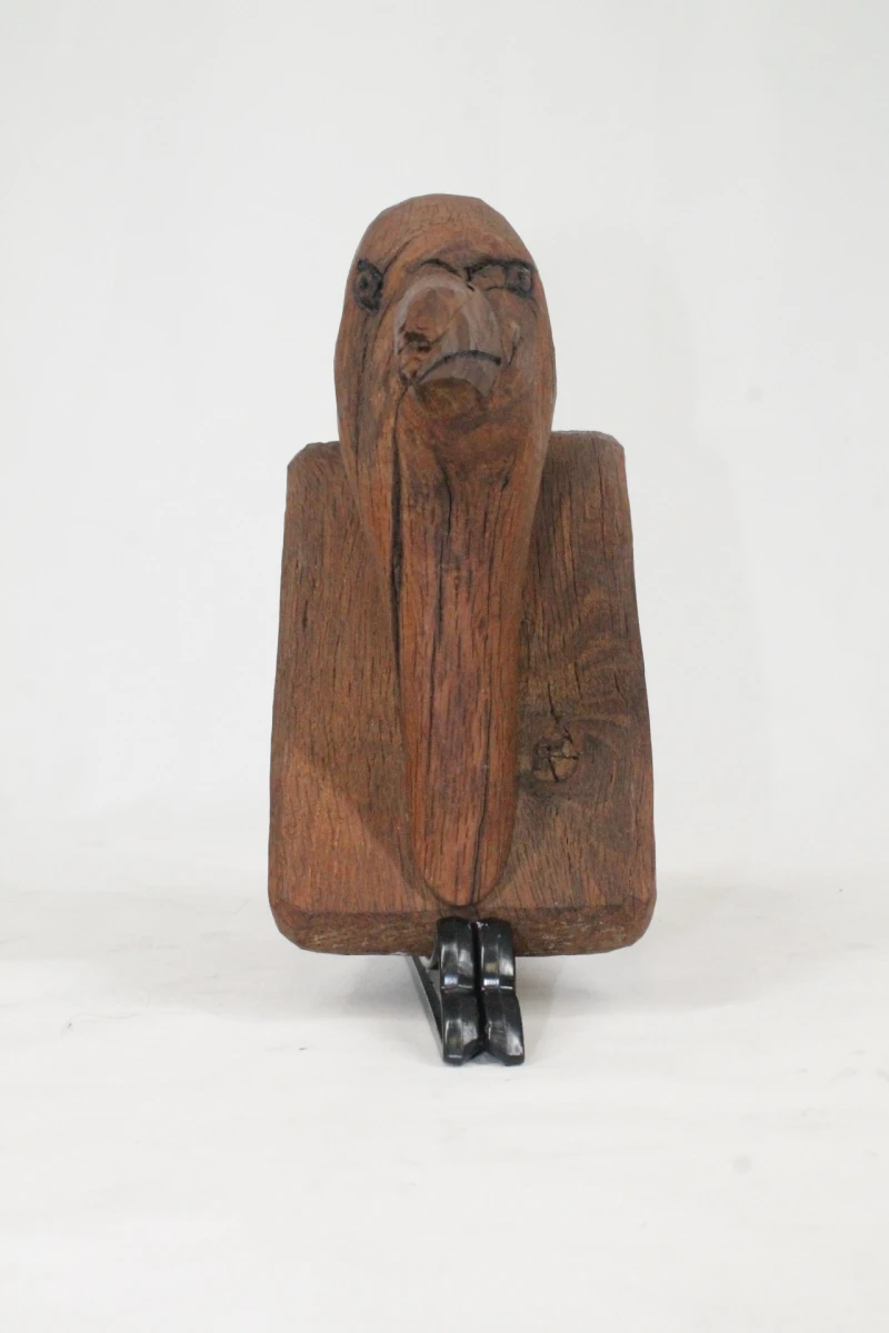 Handgesneden houten vogelsculptuur - foto 2