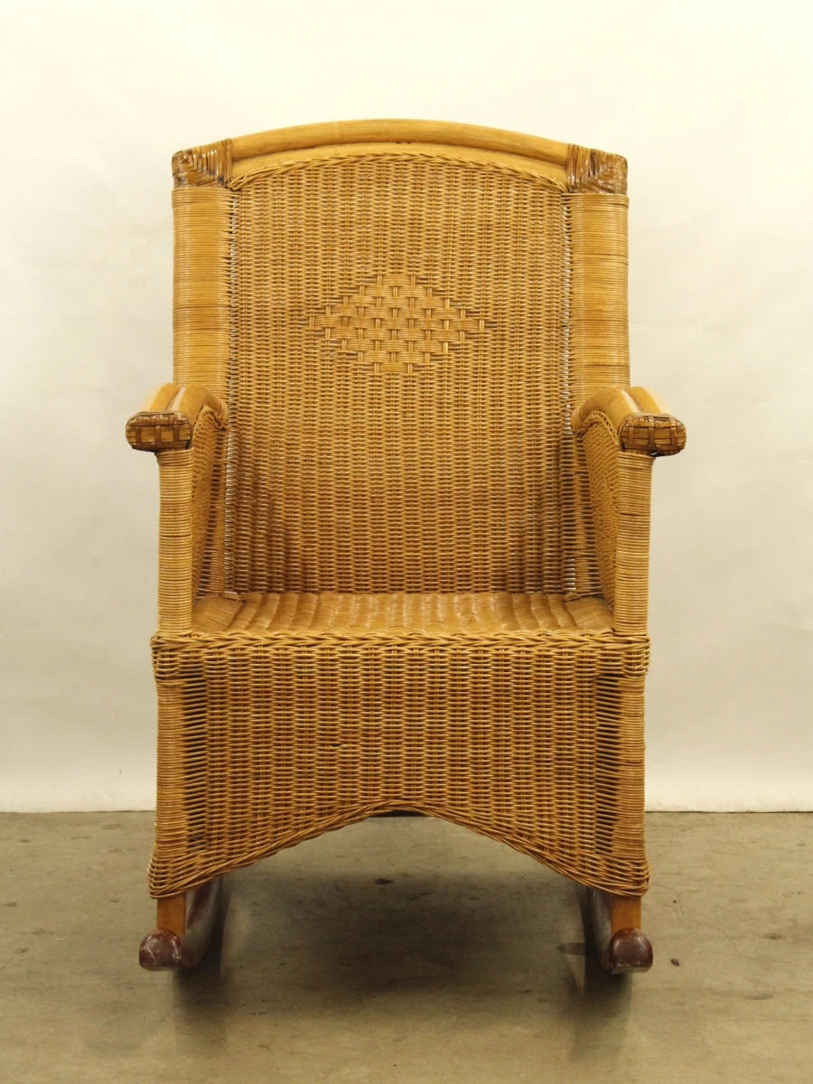Vintage rotan schommelstoel in de stijl van Rohé Noordwolde - jaren 1960/70 - foto 2