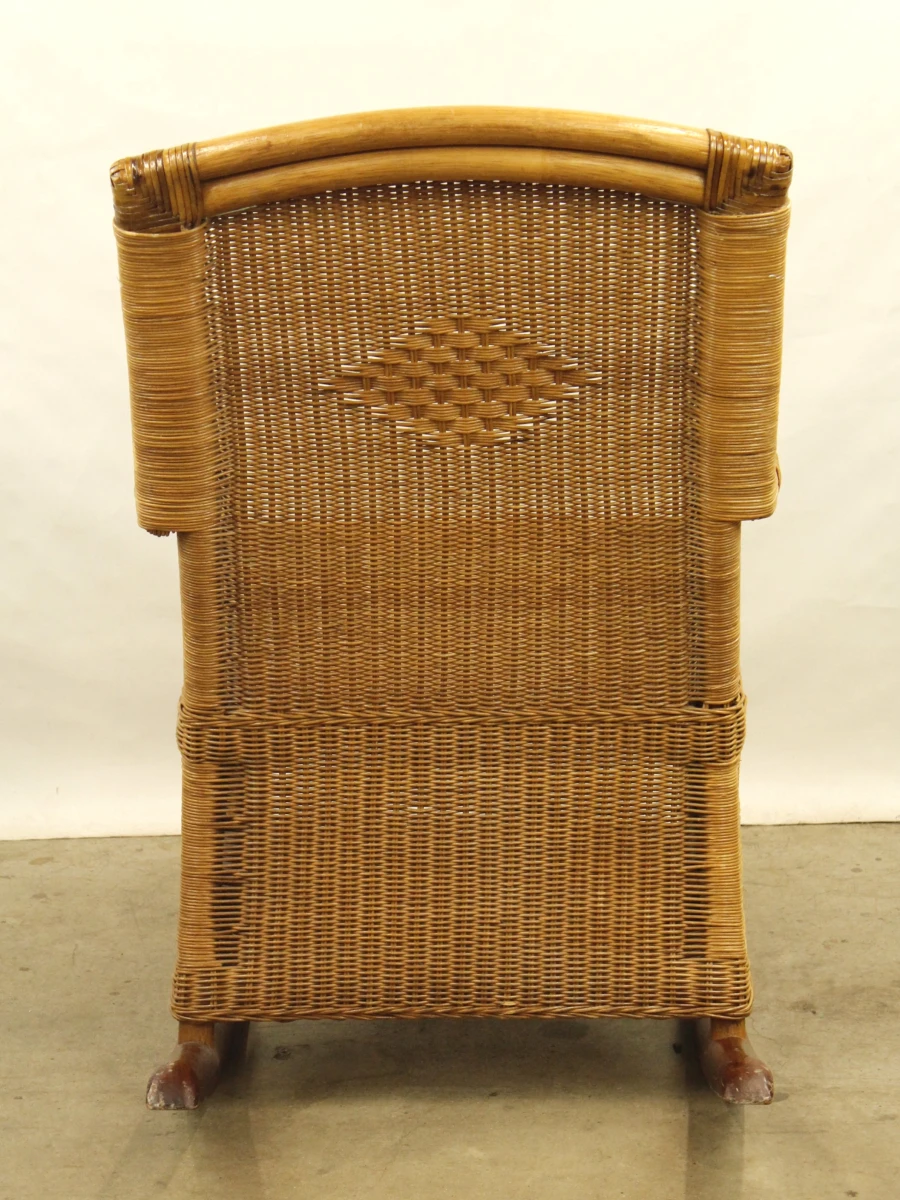 Vintage rotan schommelstoel in de stijl van Rohé Noordwolde - jaren 1960/70 - foto 4