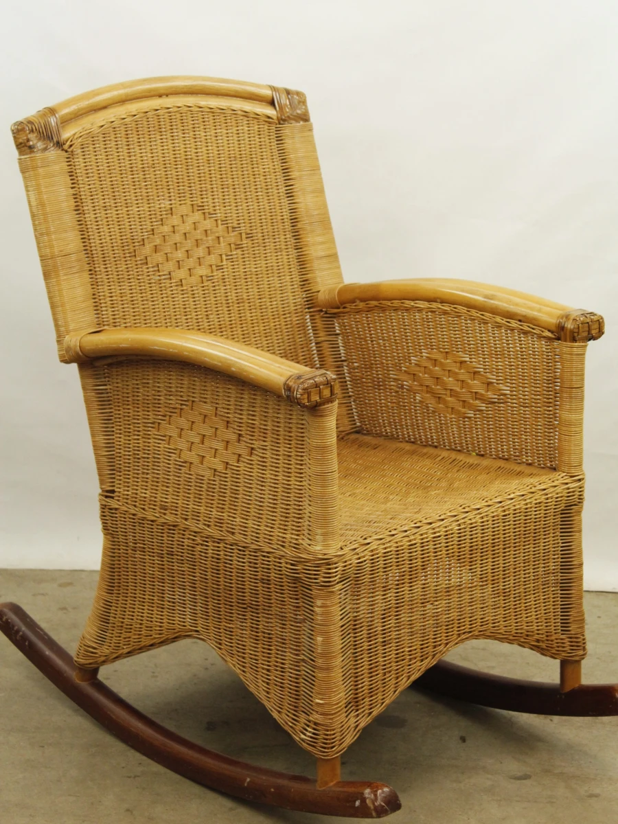 Vintage rotan schommelstoel in de stijl van Rohé Noordwolde - jaren 1960/70 - foto 6