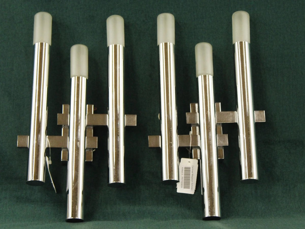 Set van 2 vintage chroom wandlampen – In de stijl van Gaetano Sciolari (jaren '70) - foto 2