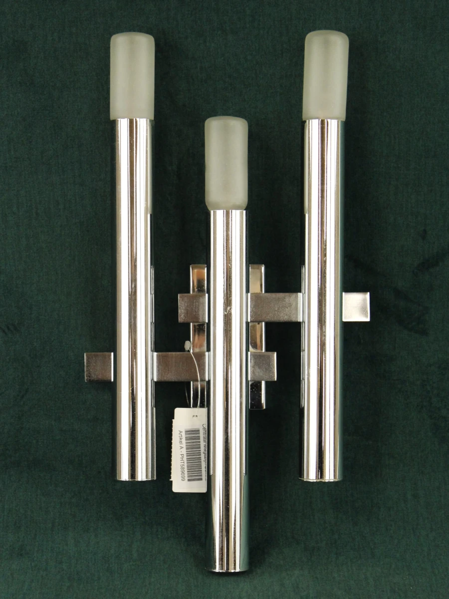 Set van 2 vintage chroom wandlampen – In de stijl van Gaetano Sciolari (jaren '70) - foto 4