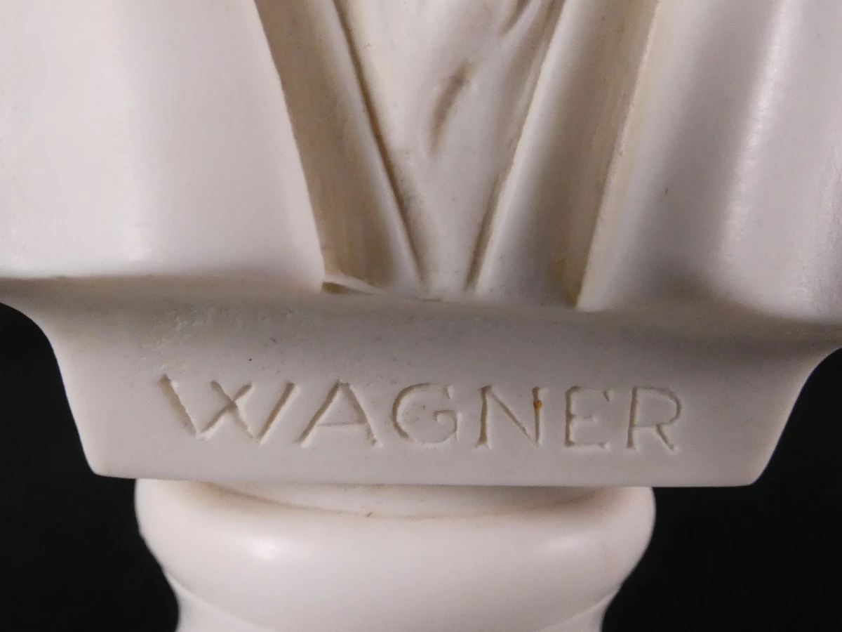 Set van 2 witte buste beelden van Wagner - foto 5