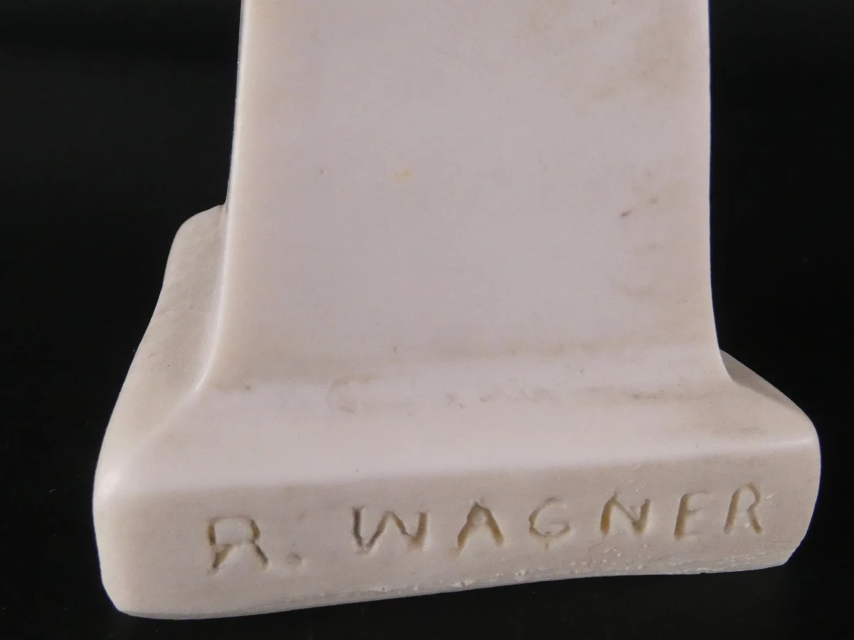 Set van 2 witte buste beelden van Wagner - foto 10