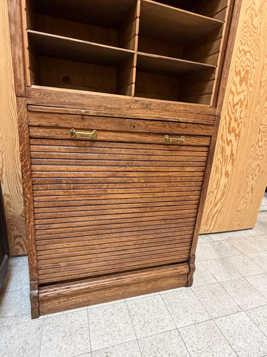 Vintage notariskast met dubbele rolluiken - foto 3