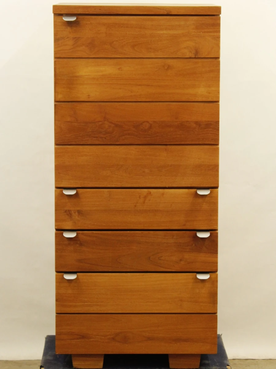 Massief teakhouten kast - strak, tijdloos design - 3 laden + kastgedeelte met vakken - foto 2