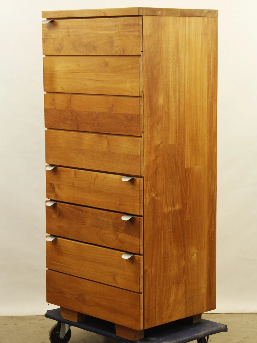 Massief teakhouten kast - strak, tijdloos design - 3 laden + kastgedeelte met vakken - foto 5