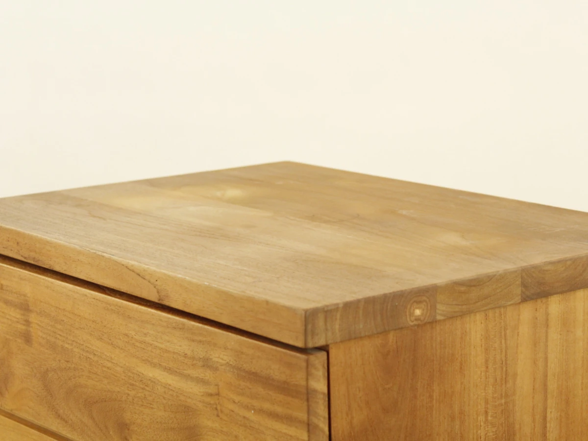 Massief teakhouten kast - strak, tijdloos design - 3 laden + kastgedeelte met vakken - foto 6