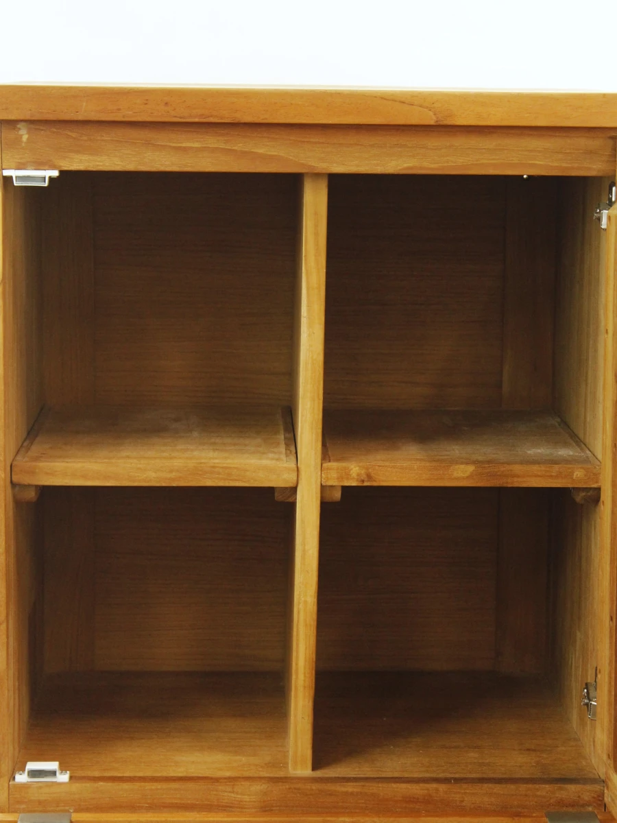 Massief teakhouten kast - strak, tijdloos design - 3 laden + kastgedeelte met vakken - foto 10