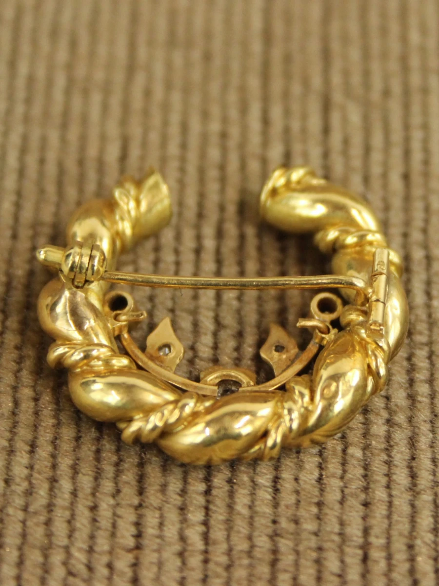 18 karaat gouden florale kransbroche - foto 5