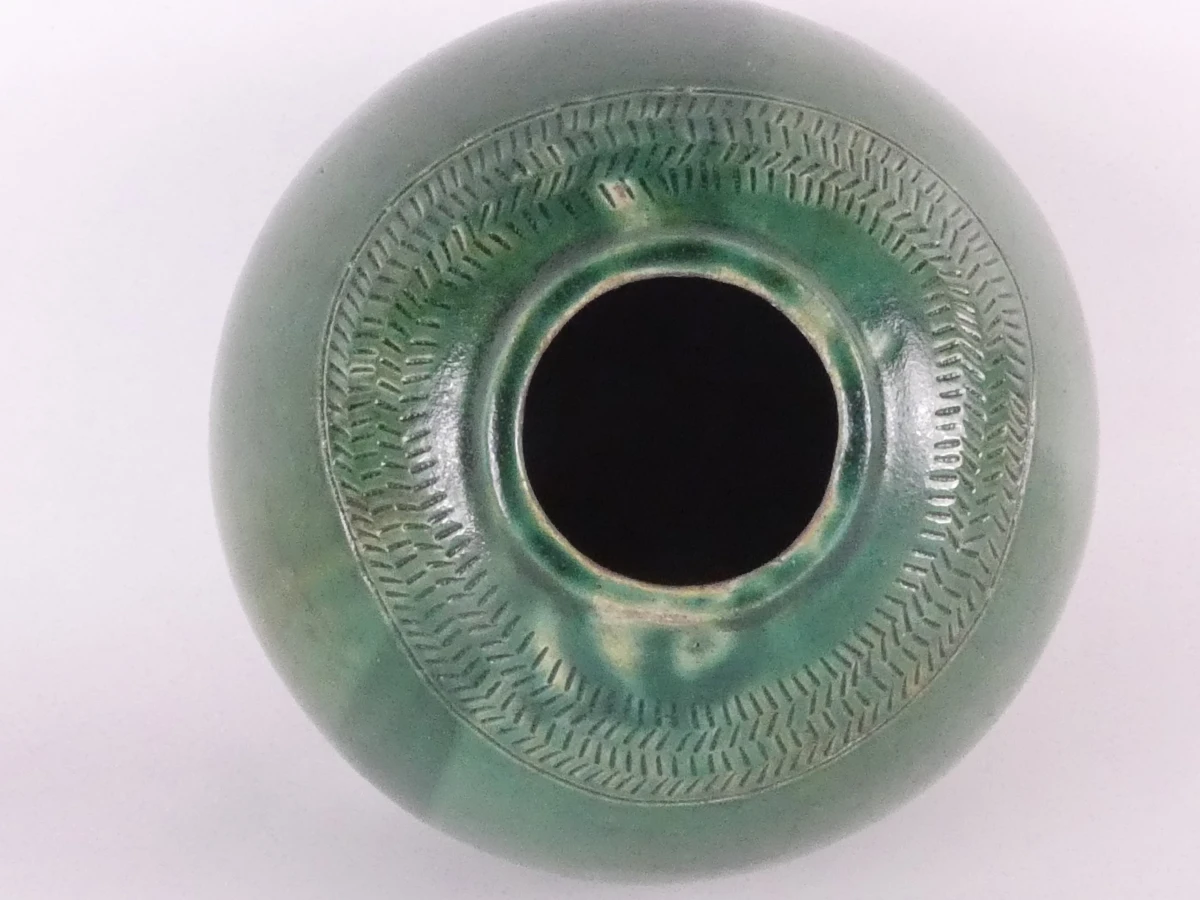Groene keramische bolvormige vaas - foto 10