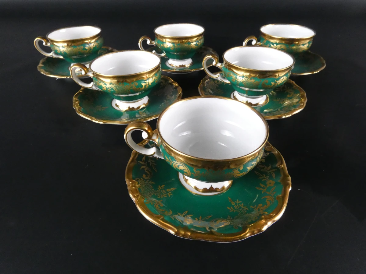 Vintage porseleinen koffie- of mokkaservies van Weimar Porzellan - foto 10