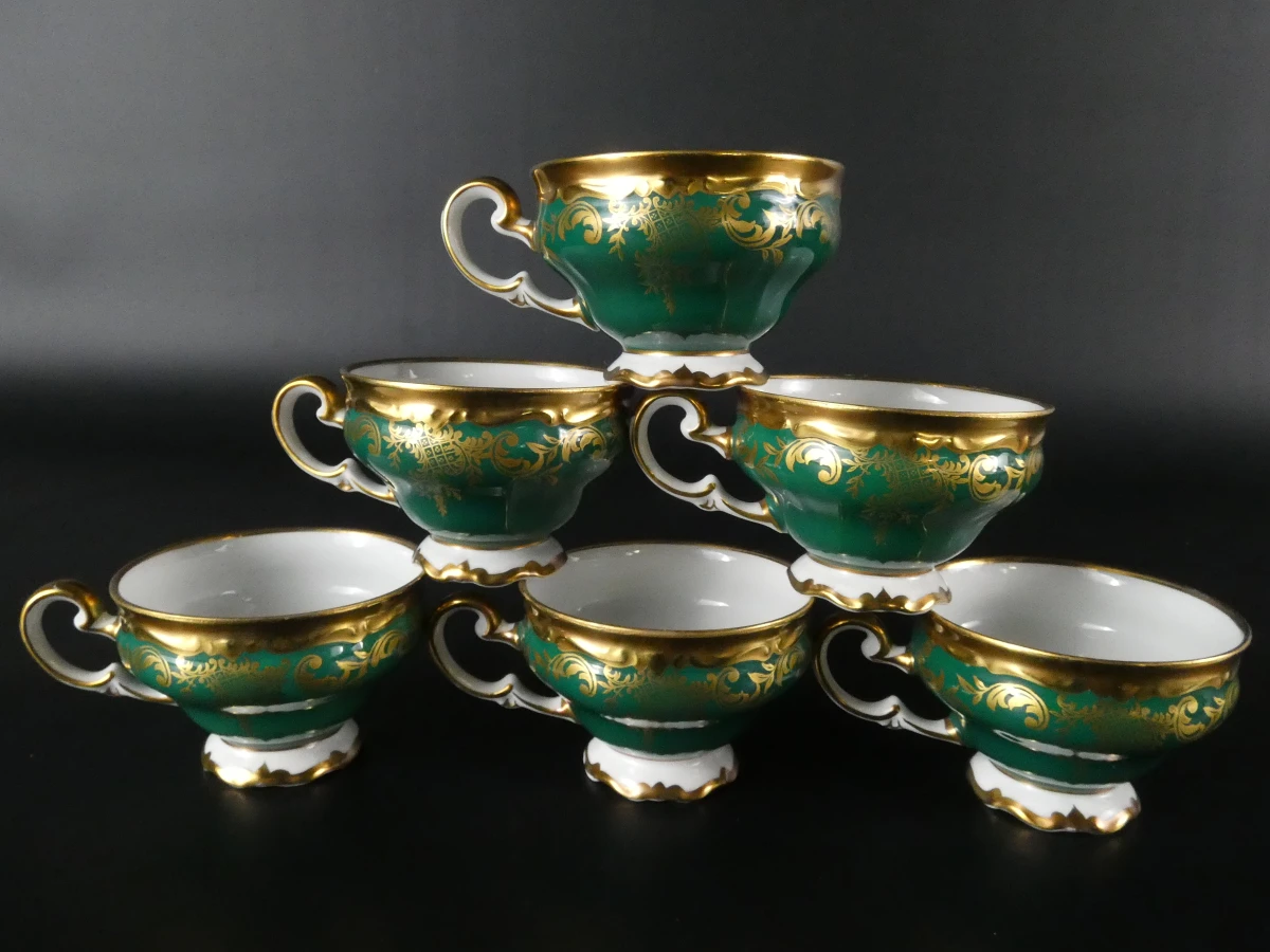 Vintage porseleinen koffie- of mokkaservies van Weimar Porzellan - foto 15