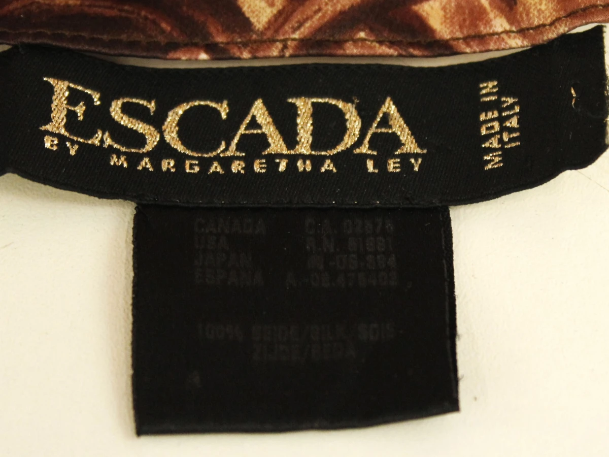 Escada By Margaretha Ley made in Itally 100% zijden foulard in herfstkleuren - foto 6