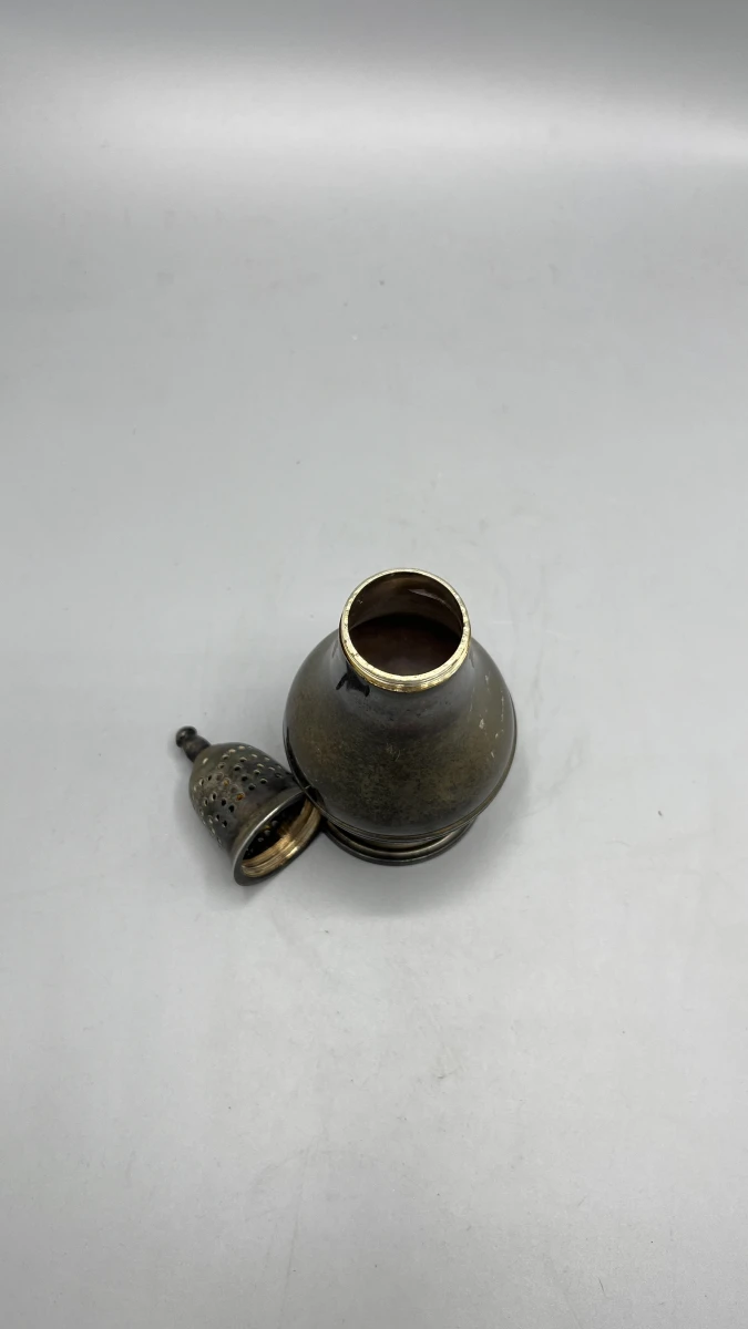 Suikerstrooier verzilverd balustermodel vintage muffineer met schroefdeksel - foto 3