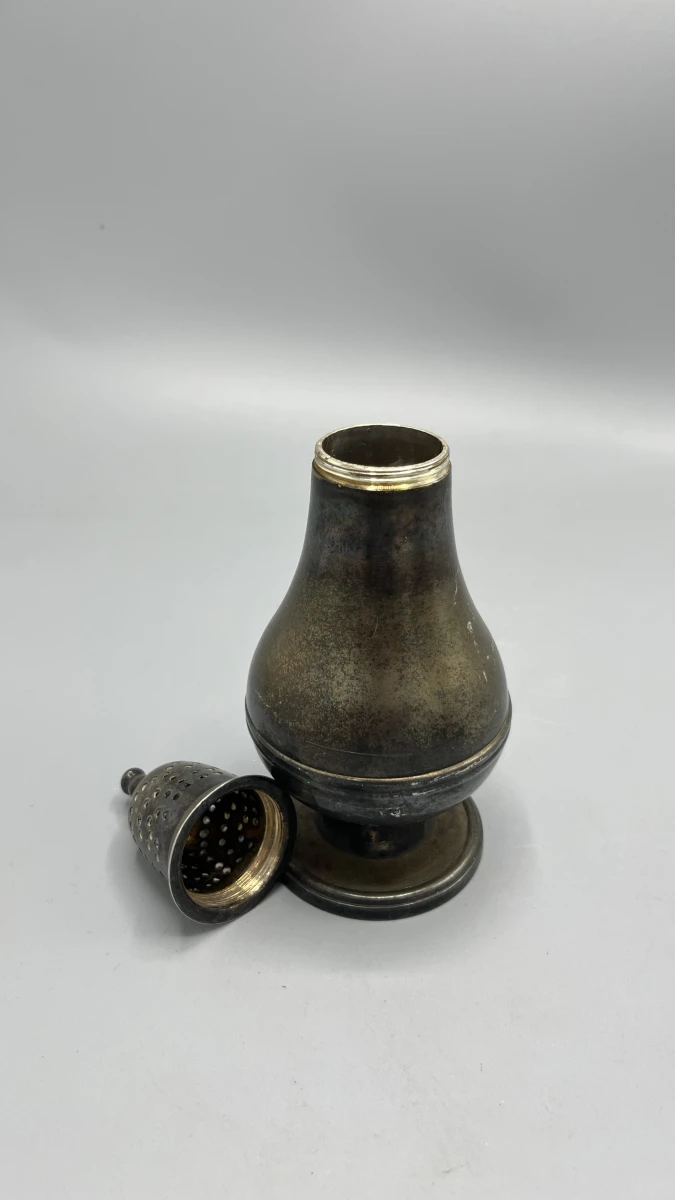 Suikerstrooier verzilverd balustermodel vintage muffineer met schroefdeksel - foto 2