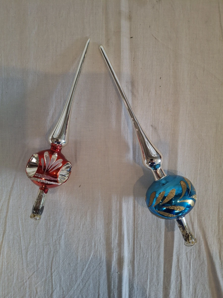 Set vintage kerstversiering met diverse glazen ornamenten - foto 3