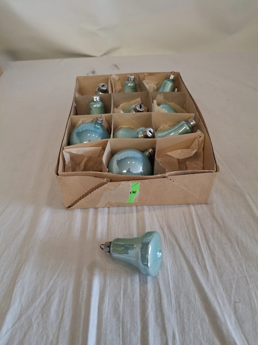 Set vintage kerstversiering met diverse glazen ornamenten - foto 9