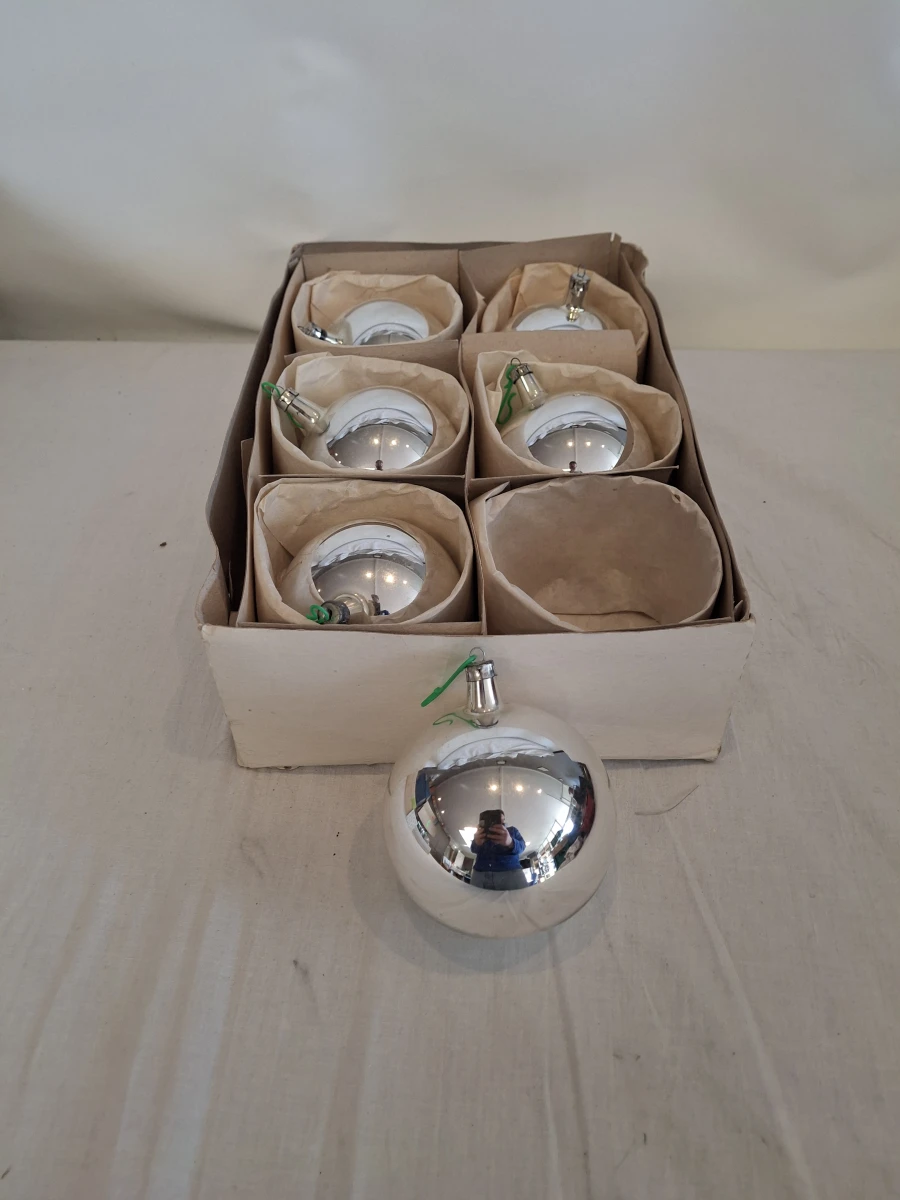 Set vintage kerstversiering met diverse glazen ornamenten - foto 12