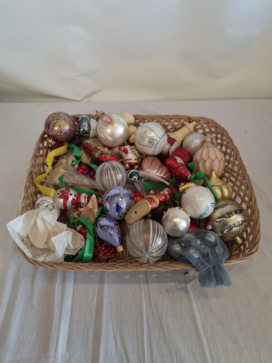 Set vintage kerstversiering met diverse glazen ornamenten - foto 11