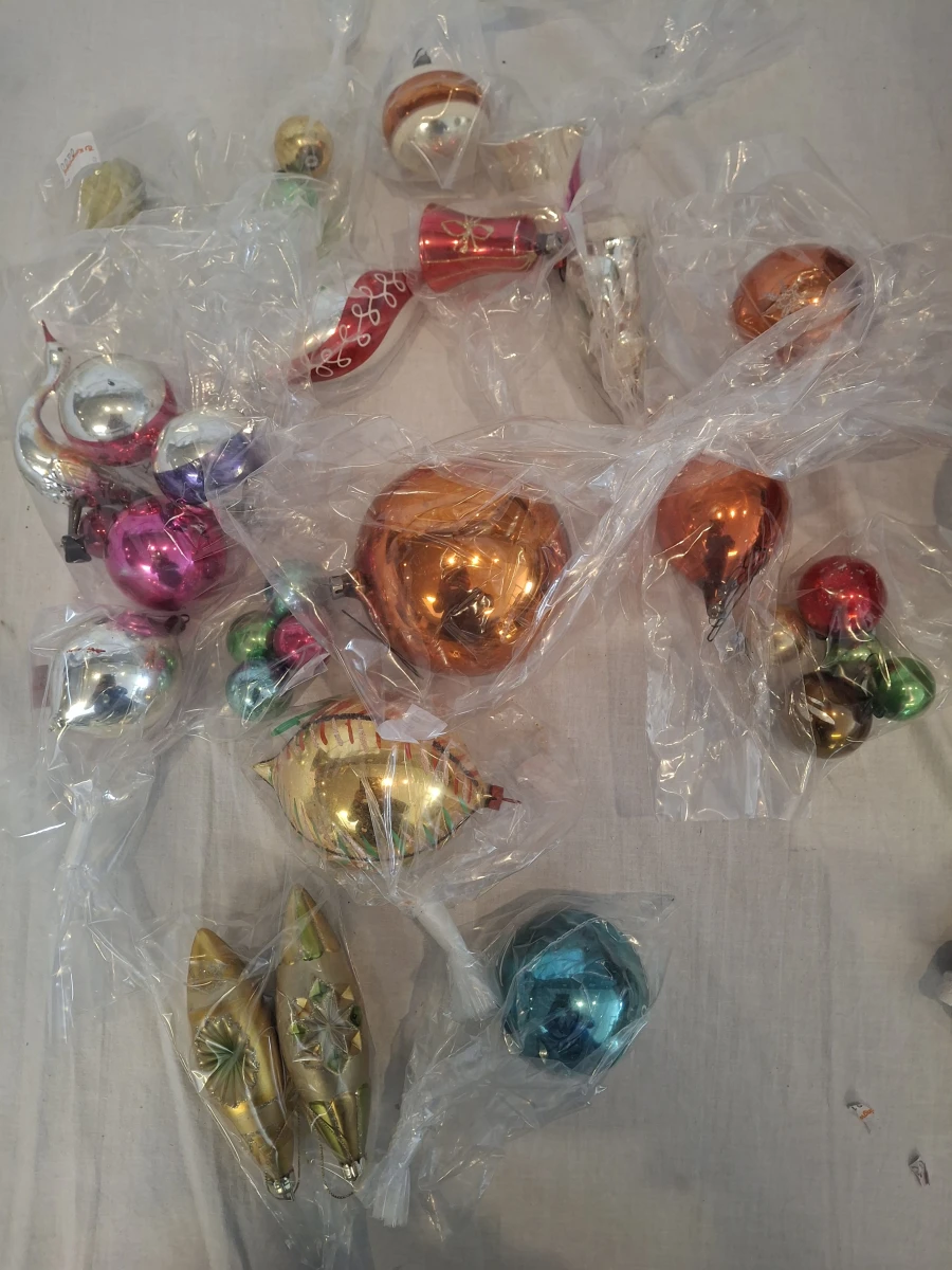 Set vintage kerstversiering met diverse glazen ornamenten - foto 14