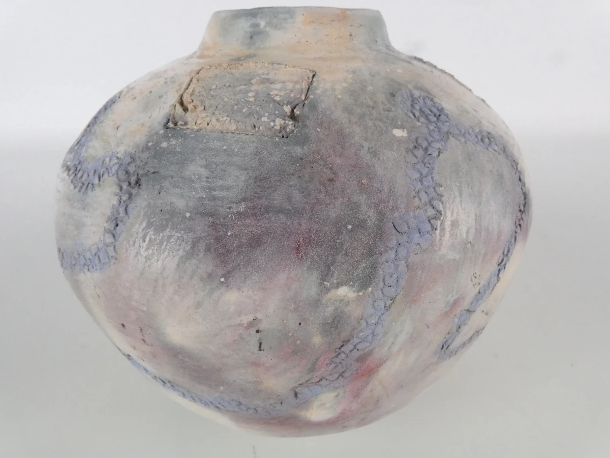 Decoratieve keramische vaas met blauwe accenten - foto 6