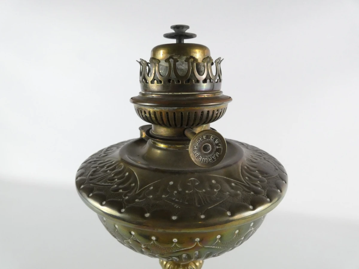 Prachtige oude Messing Zuillamp – "La Lampe Belge" (Lempereur & Bernard), ca. 1900 - foto 4