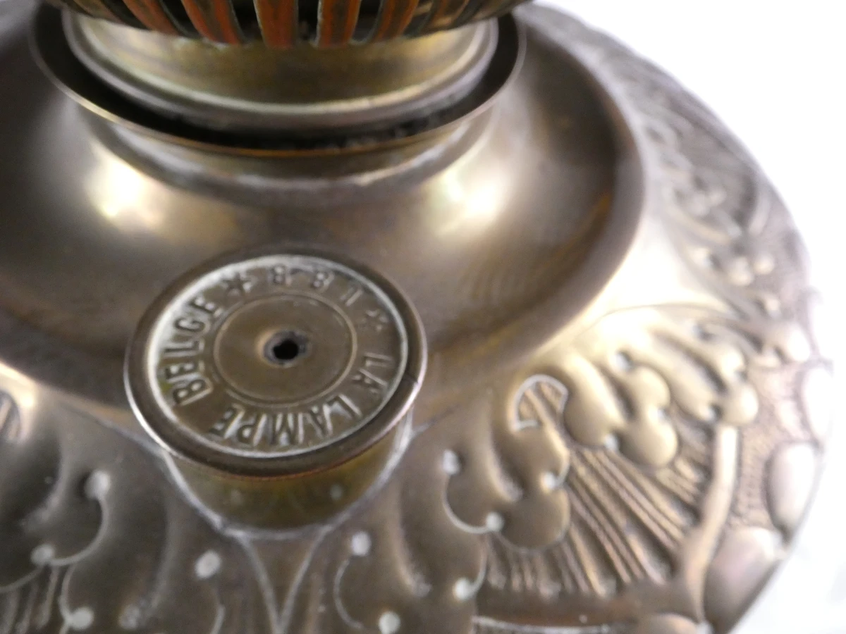 Prachtige oude Messing Zuillamp – "La Lampe Belge" (Lempereur & Bernard), ca. 1900 - foto 11