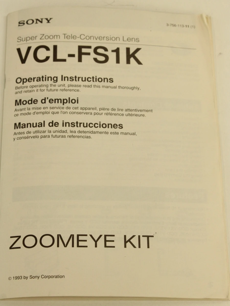 Sony Zoomeye VCL-FS1K spotting teleconversieset met montagehouder, accessoires en draagtas - foto 4