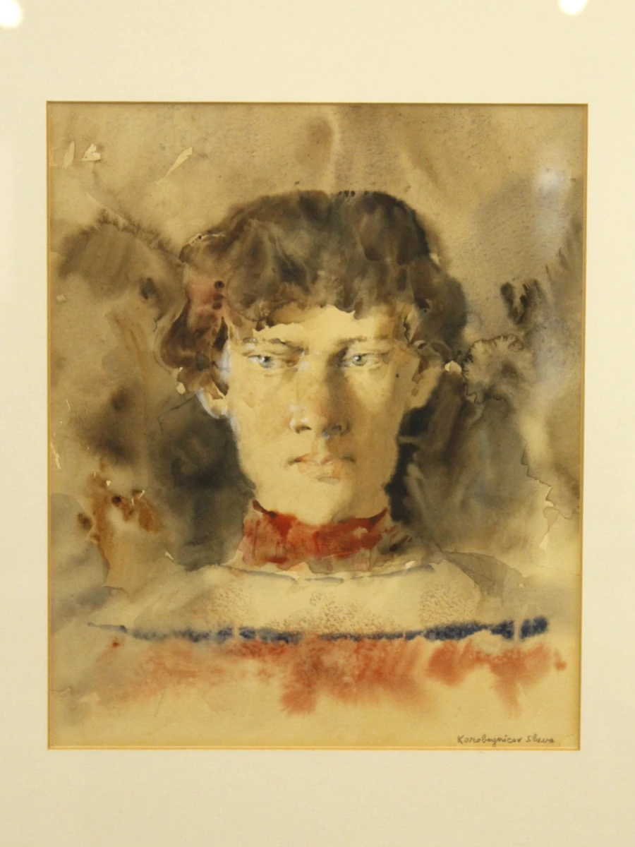Slava Korobeynikov (°1968) – gesigneerde aquarel, portret - foto 3