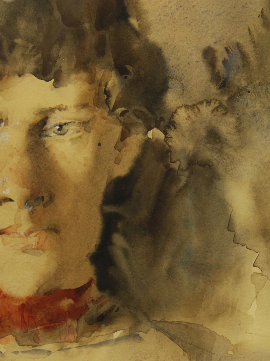 Slava Korobeynikov (°1968) – gesigneerde aquarel, portret - foto 5