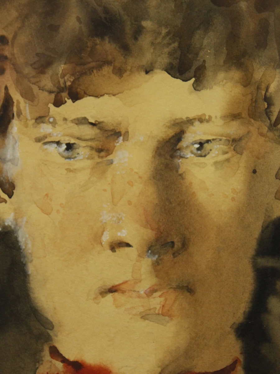 Slava Korobeynikov (°1968) – gesigneerde aquarel, portret - foto 6