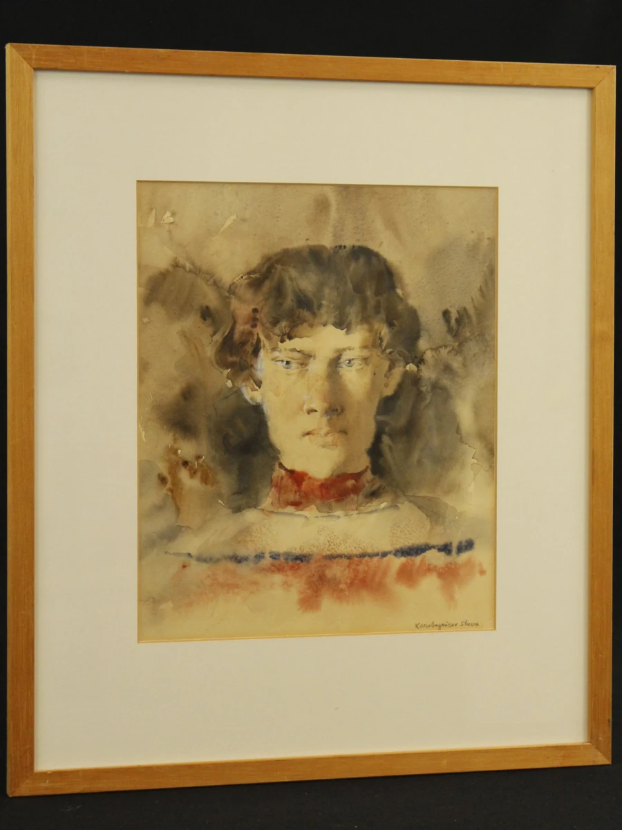 Slava Korobeynikov (°1968) – gesigneerde aquarel, portret - foto 9