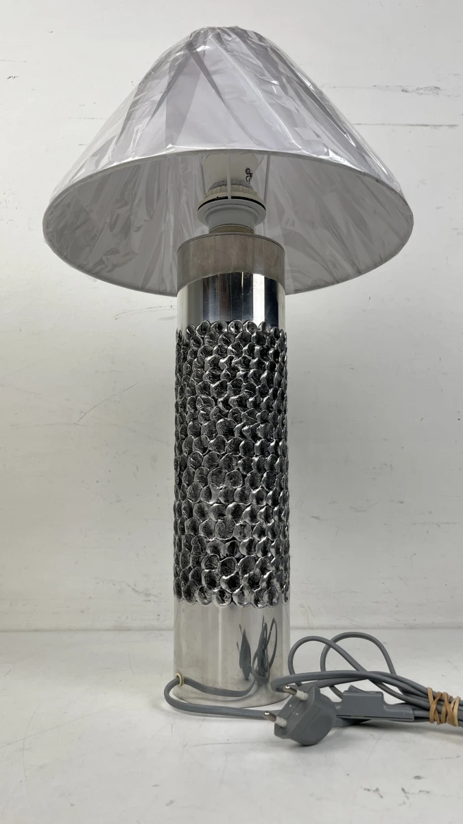 Tafellamp Aluclair Willy Luyckx brutalist aluminium vintage cilinderlamp - foto 5